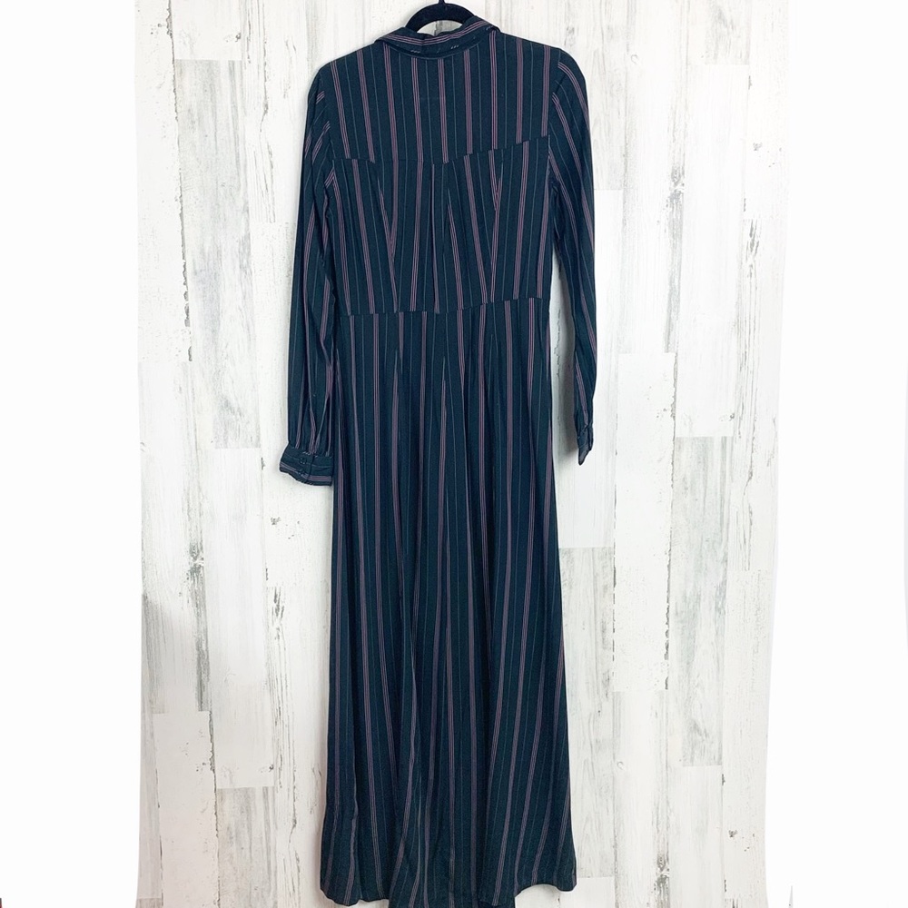 Paige Black Stripe Nayven Maxi Shirt Dress NWT - Picture 7 of 11